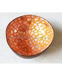 Bol en noix de coco écologique laqué / Bol en nacre de haute qualité / Bol en coquille de noix de coco - Product Image 1