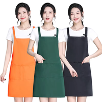 Tablier sans manches uni résistant aux taches et à la saleté, vêtements de travail personnalisés avec logo pour les restaurants, les restaurants de fondue, les magasins de thé au lait