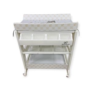 Practical Heavy Duty Infant Diaper Changing <b>Table</b> with Integrated <b>Bath</b> Unit and Soft Padding for Newborn Daily Diaper - Product Image 2