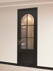 Porte intérieure en aluminium de conception française avec panneau en verre, résistante à l'eau, pour salle de bain et cuisine - Product Image 3