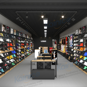 Kainice sắt đen dây kim loại thể thao sneaker Rack hiển thị từ sàn đến trần cửa sổ gương giày cho Showcase đứng - Product Image 4