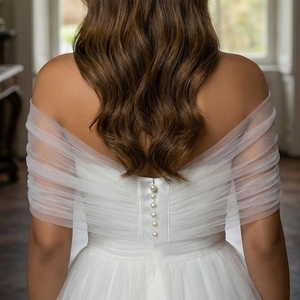 Chal de Tul Elástico Suave sin Mangas para Mujer YouLaPan VG73-N, Top Corto para Vestido de Novia, Chaqueta, <span class=keywords><strong>Bolero</strong></span> Nupcial - Product Image 5