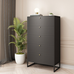 <span class=keywords><strong>Commode</strong></span> en métal à <span class=keywords><strong>3</strong></span> <span class=keywords><strong>tiroirs</strong></span> pour placard, meuble de rangement pour salon, couloir, entrée, maison - Product Image 3