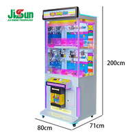 Machine à capsules à monnayeur à double niveau et triple griffe avec lumières LED à changement de couleur pour parc d'attractions