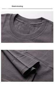 Camiseta básica de algodón 100% personalizada para hombre, camiseta de gran tamaño, tela de punto lisa en blanco con cuello redondo, transpirable y sostenible - Product Image 5