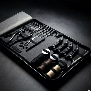 Kit d'outils pour extensions capillaires en acier inoxydable, professionnel, avec micro-perles, pinces et ciseaux pour extensions à bandes adhésives - Meilleures ventes - Product Image 1