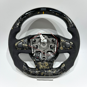 Volant de voiture sport en cuir suédé et fibre de carbone véritable, haute qualité, avec LED, pour Clio 4 2012-2018 - Product Image 1