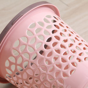 Wastebasket Hollow Round Shape Plastic Lidless Wastepaper <strong>Baskets</strong> Garbage Can - Product Image 5