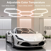 Plafonnier LED Nid d'Abeille Hexagonal pour Garage, Température de Couleur Sélectionnable 3CCT, Modulaire Extensible DIY pour Garage, Salle de Sport, Bureau