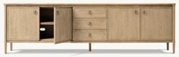 Tiroirs de table de console de salon en placage de chêne d'appartement de haute qualité personnalisés faits à la main