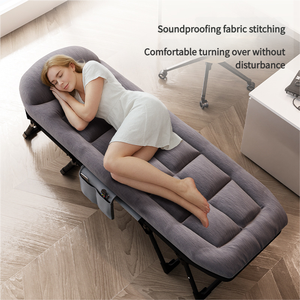 เตียงสนามพับได้แบบพกพา โครงเหล็กแข็งแรง ปรับระดับพนักพิงได้ พร้อมที่นอน  ทันสมัย เหมาะสำหรับห้องนอน โรงพยาบาล ใช้กลางแจ้ง และการเดินทาง - Product Image 2