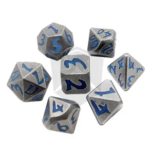 Набор 7 шт., металлические блестящие металлические кубики специальной формы для RPG Dungeons & Dragons
