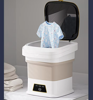 Mini-lave-linge automatique en plastique avec fonction d'essorage pour chaussettes et sous-vêtements, idéal pour la maison