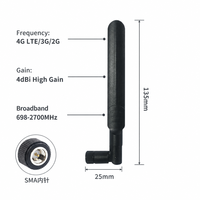 Antenne industrielle sans fil pliable en caoutchouc, connecteur mâle J argenté, gain élevé 4dBi, bande complète 4G LTE 3G 2G, verticale
