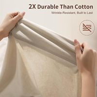 Draps-housses 100% lin pur français, taille Queen, respirants, doux, anti-humidité, 400 fils, poche profonde de 16 pouces, ensemble de 4 pièces