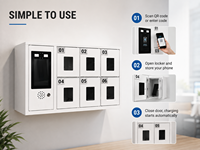 Casier de recharge pour téléphone intelligent à 6 portes avec écran tactile, armoire de recharge sécurisée pour téléphone portable pour école, bureau, salle de sport, restaurant