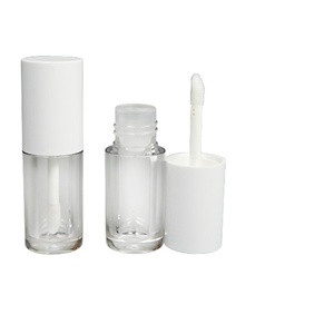 Tubes de brillant à lèvres cylindriques durables avec petite brosse Transparent PETG 3.4ml Emballage de maquillage ABS mat simple - Product Image 6