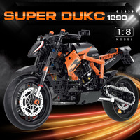 ShuangGao 1:8 Moto Classique Technologique Cool, Blocs de Construction DIY, Modèle Simulateur à Assembler, Jouet Puzzle, Cadeau pour Enfants Garçons