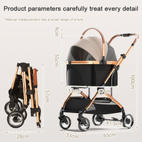 Petite poussette pliable imperméable pour chien, poussette détachable pour animaux de compagnie pour les voyages