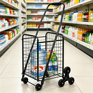 Heavy Duty Supermarket Grocery <b>Cart</b> 340L Wire Mesh Large Capacity Quiet Caster <b>Wheels</b> Rolling Retail Store Use Set Kit Pro - Product Image 4
