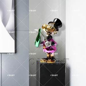 Statua all'ingrosso Originale <span class=keywords><strong>Paperino</strong></span> con Bottiglia - Scultura Pop Art per Casa, Bar, Ufficio - Product Image 6