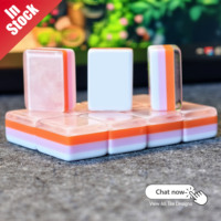Jeu de Mahjong Américain Aqua Pearl Coral & Coast Tiles, 4 couches, en acrylique de luxe, 160 pièces, personnalisable, en stock