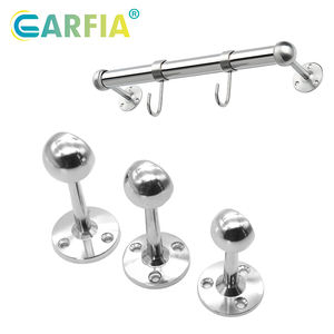 Penderie Cintre Support de tuyau <span class=keywords><strong>Bride</strong></span> en acier Support de tube Pôle à vêtements Tringle à rideau Support de <span class=keywords><strong>fixation</strong></span> au plafond Pince - Product Image 1