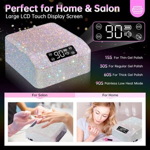 Lámpara de uñas LED UV profesional de 96W, lámpara eléctrica de curado rápido para esmalte de Gel, secador de uñas brillante con enchufe estadounidense hecho de plástico - Product Image 6