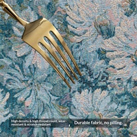 Rideaux Translucides Personnalisables en Tissu Jacquard Poly-coton à Motifs Floraux de Monet, Teints en Fil Haute Densité