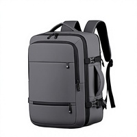 Sac à dos en PU 20-39L unisexe grande capacité multi-compartiments imperméable léger durable écologique USB avec bretelles à coussin d'air