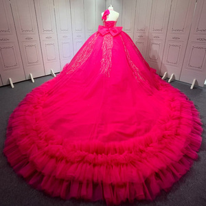 Jancember LSMU58 Robes de soirée licou fuchsia <span class=keywords><strong>chic</strong></span> avec nœud - Product Image 2