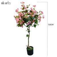 Oh Artes, Arbre artificiel de bougainvillier de 1,5 m pour décoration intérieure et extérieure, plantes artificielles, ornements de jardin