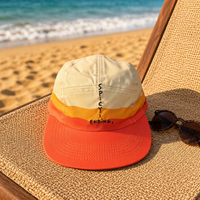 Casquette de camping 5 panneaux brodée sur mesure, logo personnalisé, séchage rapide, dégradé unisexe pour le cyclisme, le camping, la course à pied et les sports de plein air