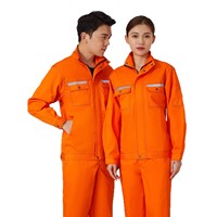 Setelan Baju Kerja Katun Tahan Api dan Isolasi Panas dengan Cetakan Huruf; Pakaian Pelindung Anti-panas dan Tahan Api untuk Bahan Kimia