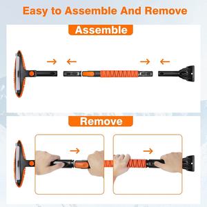 Strumento di rimozione della neve con raschietto per ghiaccio staccabile per il parabrezza dell'auto facile da montare robusto spazzolino da neve - Product Image 3