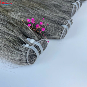 Extensión de cabello de mujer vietnamita cruda de moda Cabello de trama gris natural - Product Image 4