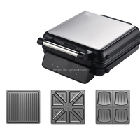 Aifa Vente en gros Assiettes antiadhésives 4 tranches 3 en 1 Machine à sandwich Cuisine Cuisine Petit-déjeuner Fromage grillé Snacks Gaufre Crème glacée