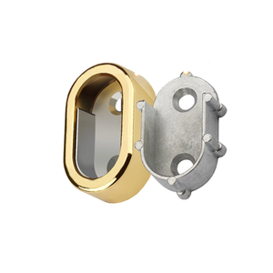 Wardrobe Rail Support <b>Clothes</b> Tube Support Hanging Rail Tube Holders Wardrobe Zinc Alloy Oval Tube Support Bracket - Product Image 1
