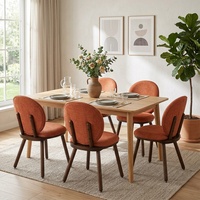 Chaise de salle à manger en velours nordique de haute qualité avec pieds en bois massif, adaptée aux chambres d'hôtel, appartements, usage commercial