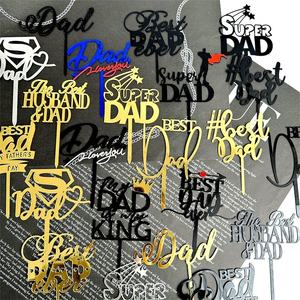 Papa je t'aime héros anniversaire cuisson acrylique fête <span class=keywords><strong>des</strong></span> pères acrylique papa gâteau décoration gâteau Topper fournisseurs - Product Image 3