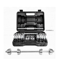 Set Dumbbell Besi Cor Lapis Krom yang Dapat Disesuaikan untuk Gym/Workout Fitness Unisex (Harga Grosir)