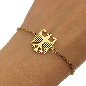 Bracciali con Pendente Aquila Federale del Stemma Tedesco Gaovo, in Acciaio Inossidabile 304, Gioielli di Moda Femminile per Commercio all'Ingrosso Transfrontaliero - Product Image 3