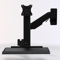 Bras de support mural pour écran LCD T8-GA01KB-600 avec ressort à gaz, capacité de charge de 20 kg, bras de moniteur pour machine d'automatisation