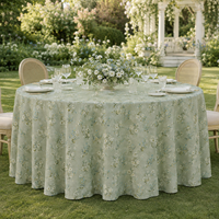 Nappe Ronde en Polyester et Lin à Motif Personnalisé, Vente en Gros, Idéale pour Mariages en Extérieur, Événements et Location de Fêtes