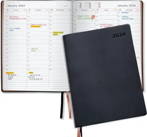 Perencana diary personalisasi 2024 A5 jurnal dipersonalisasi agenda alat tulis 365 hari perencana 2024-2025 Logo kustom