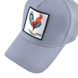 OEM kamyon şoförü şapkaları özel nakış hayvan sporcu ağı 5 Panel kamyon şoförü şapkası