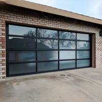 Porte de garage électrique de luxe en verre pour mur rideau, design transparent, pré-assemblée, monobloc, facile à installer