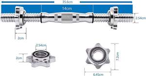 Chrome Threaded Dumbbell <strong>Weight</strong> Lifting <strong>Bar</strong> With <strong>Curl</strong> Grip Dumbbell Handle - Product Image 3
