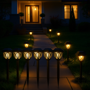 Lampe LED à piquet d'extérieur étanche IP45 à énergie solaire, pour jardin, cour, patio, allée, lot de 6 - Product Image 2