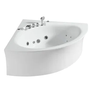 Rokbath WB-5004 China bathtub 2 person acrylic fan shape corner Whirlpool bubble bath tub colorful lights massage bathtub